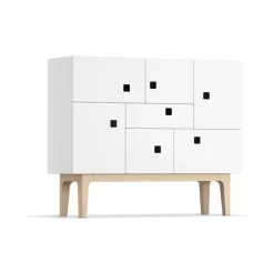 Zweed Peep C1 kast, wit, witgepigmenteerd eikenhout< Kasten & Vitrines