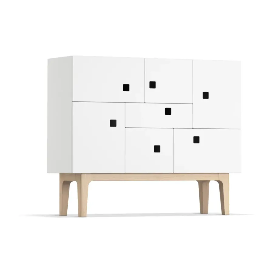 Zweed Peep C1 kast, wit, witgepigmenteerd eikenhout< Kasten & Vitrines