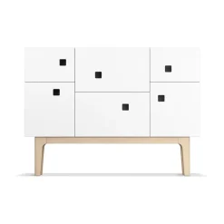 Zweed Peep C2 kast, wit, witgepigmenteerd eikenhout< Kasten & Vitrines