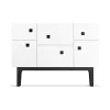 Zweed Peep C2 kast, wit, zwartgelakt< Kasten & Vitrines