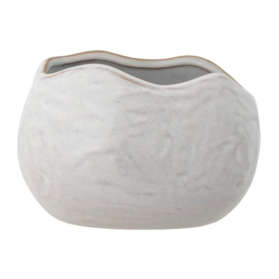 Bloomingville Pennie pot 16,5x11x13 cm, White< Bloempotten