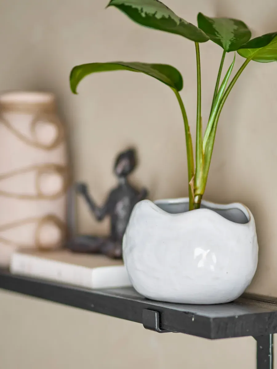 Bloomingville Pennie pot 16,5x11x13 cm, White< Bloempotten