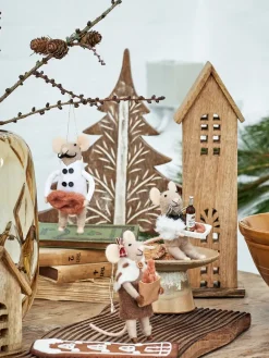 Bloomingville Peo kerstboomhanger wol 3-delig, Natuur< Kerstdecoraties
