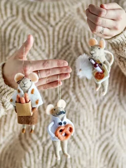 Bloomingville Peo kerstboomhanger wol 3-delig, Natuur< Kerstdecoraties