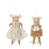 Bloomingville Peo kerstboomhanger wol 2-delig, Bruin, hoog< Kerstdecoraties