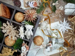 Bloomingville Peo kerstboomhanger wol 2-delig, Bruin< Kerstdecoraties