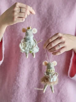 Bloomingville Peo kerstboomhanger wol 2-delig, Bruin< Kerstdecoraties