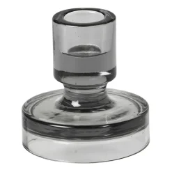 Broste Copenhagen Petra kandelaar smoked pearl dark grey, 8 cm< Kandelaars