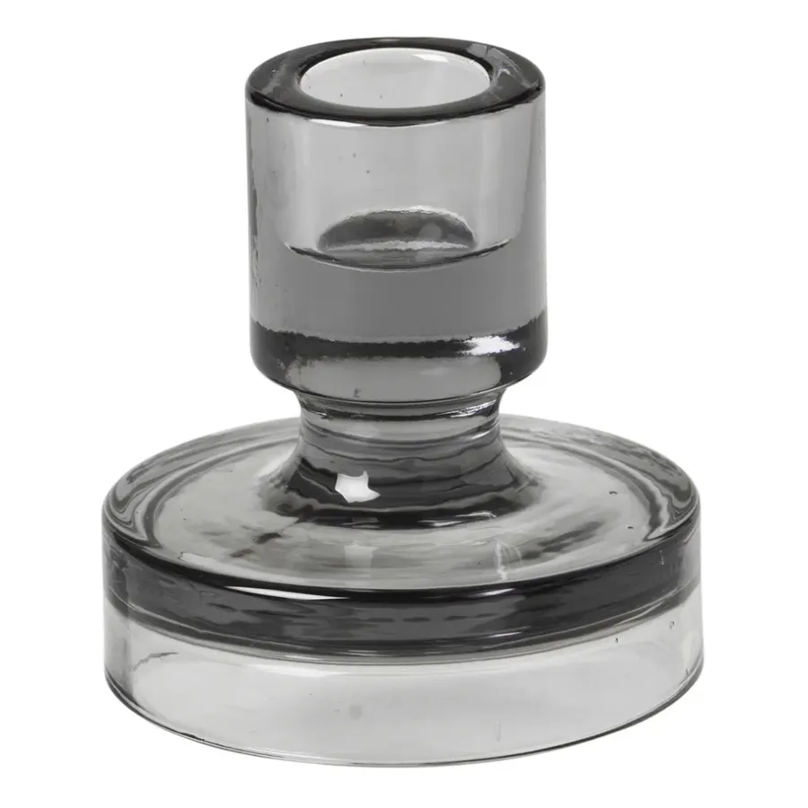Broste Copenhagen Petra kandelaar smoked pearl dark grey, 8 cm< Kandelaars