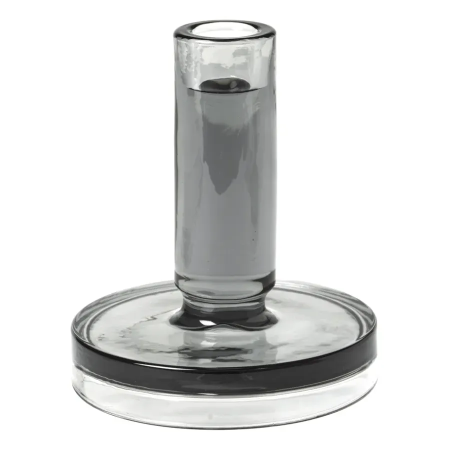 Broste Copenhagen Petra kandelaar smoked pearl dark grey, 14 cm< Kandelaars