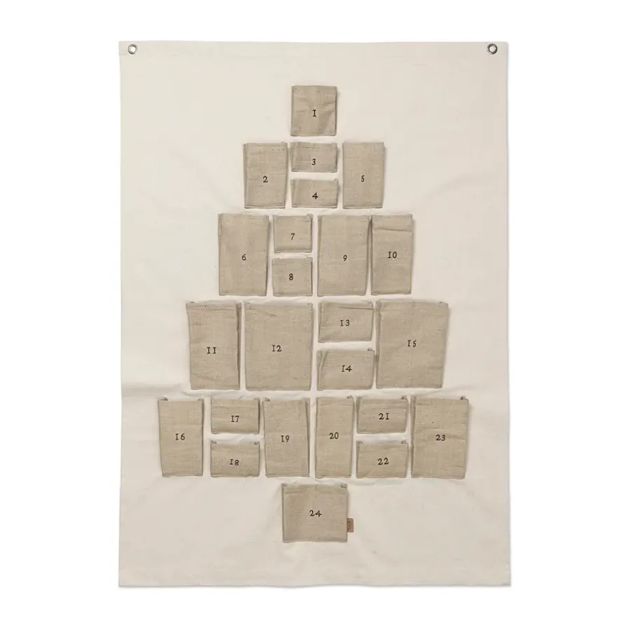 Ferm Living Pine adventskalender, Maxi, 90x125 cm< Kerstdecoraties