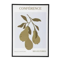 Bloomingville Poire poster met lijst 52x72 cm, Poire-black pine< Wanddecoraties