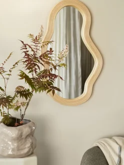 Ferm Living Pond spiegel medium, Rattan< Wandspiegels