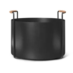 Ferm Living Port houtmand, Black< Opbergmanden