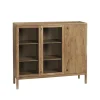 Stolab Prio Hoog dressoir, eikenhout naturel olie, glazen deur< Ladekasten & Dressoirs