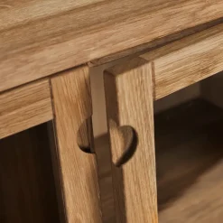 Stolab Prio Hoog dressoir, eikenhout naturel olie, glazen deur< Ladekasten & Dressoirs
