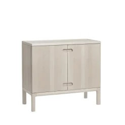 Stolab Prio kast laag, berkenhout witgeolied, houten deur< Kasten & Vitrines