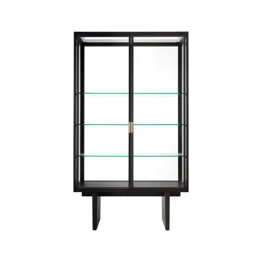 GUBI Private vitrinekast, glas, bruin-zwartgebeitst eikenhout< Kasten & Vitrines