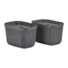 Zone Denmark Pulp opbergdoos 15x23 cm 2-pack, Black< Opbergmanden