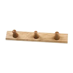 FDB Møbler Q3 Allé kroklist 3 haken, Oak nature lacquered< Haken & Hangers