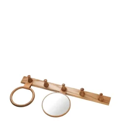 FDB Møbler Q3 Allé kroklist 5 haken, Oak nature lacquered< Haken & Hangers