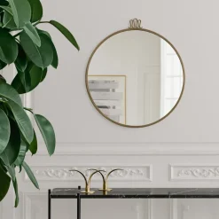 GUBI Randaccio Spiegel, fjorantique brass, medium< Ronde Spiegels|Wandspiegels