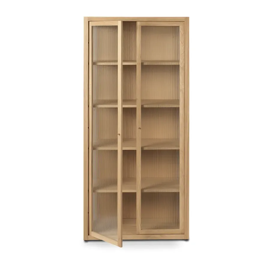 Ferm Living Reed vitrinekast 70x155 cm, Natural oak< Kasten & Vitrines