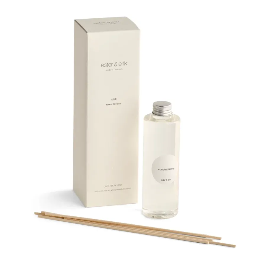 Ester & erik Refill geurstokjes, Coconut & lime< Geurkaarsen & Aroma Diffusers