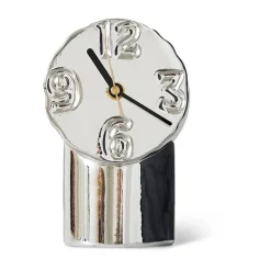 HKliving Retro keramiekklok 17,5 cm, Chrome< Tafelklokken