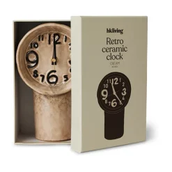 HKliving Retro keramische klok 23,5 cm, Cream< Tafelklokken