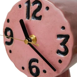 HKliving Retro keramische klok 16,2 cm, Pink< Tafelklokken