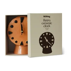 HKliving Retro keramische klok 20,8 cm, Peach< Tafelklokken