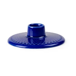 Lyngby Porcelæn Rhombe kandelaar 3 cm, Donkerblauw< Kandelaars