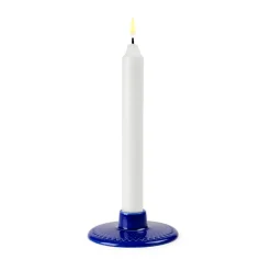 Lyngby Porcelæn Rhombe kandelaar 3 cm, Donkerblauw< Kandelaars