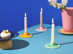 Lyngby Porcelæn Rhombe kandelaar 3 cm, Roze< Kandelaars