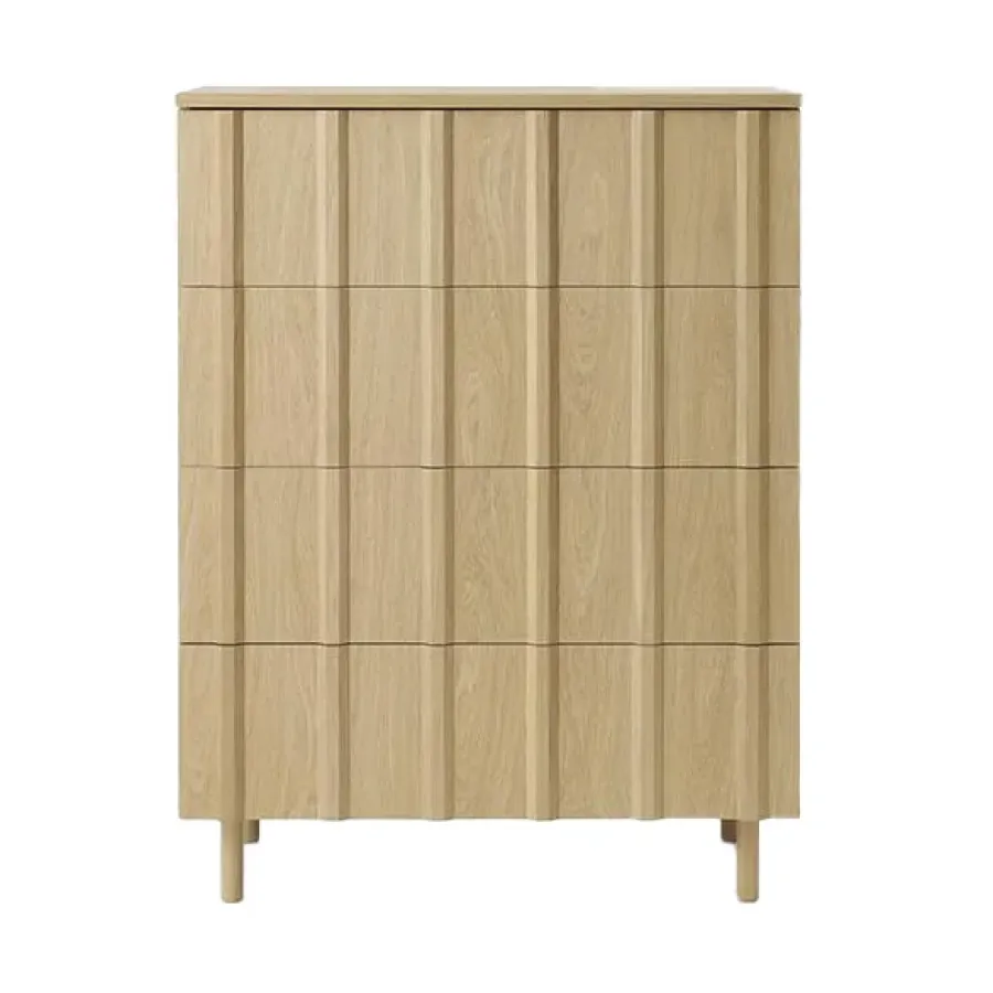 Normann Copenhagen Rib commode 4 lades, Oak< Ladekasten & Dressoirs