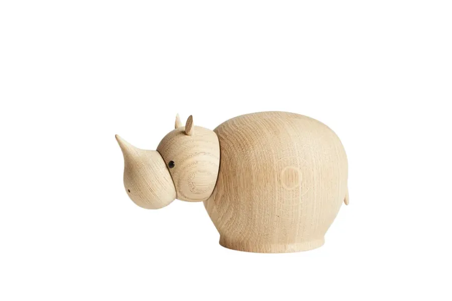 Woud Rina houten neushoorn, Medium< Houten Beelden