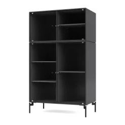 Montana Ripple III vitrinekast 69,6x117,6x38 cm, Antracietpoten black< Kasten & Vitrines