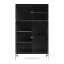 Montana Ripple III vitrinekast 69,6x117,6x38 cm, Antracietpoten chrome< Kasten & Vitrines