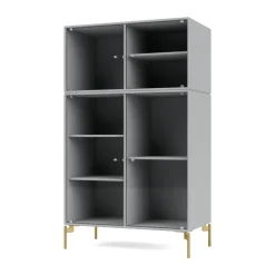 Montana Ripple III vitrinekast 69,6x117,6x38 cm, Fjordpoten brass< Kasten & Vitrines