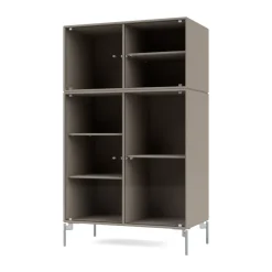 Montana Ripple III vitrinekast 69,6x117,6x38 cm, Trufflepoten chrome< Kasten & Vitrines