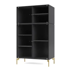 Montana Ripple III vitrinekast 69,6x117,6x38 cm, Antracietpoten brass< Kasten & Vitrines