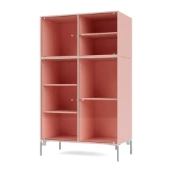 Montana Ripple III vitrinekast 69,6x117,6x38 cm, Rubypoten chrome< Kasten & Vitrines