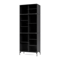 Montana Ripple IV vitrinekast 69,6x187,2x38 cm, Antracietpoten black< Kasten & Vitrines