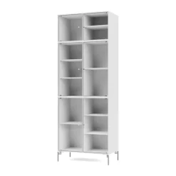 Montana Ripple IV vitrinekast 69,6x187,2x38 cm, NewWhitepoten chrome< Kasten & Vitrines