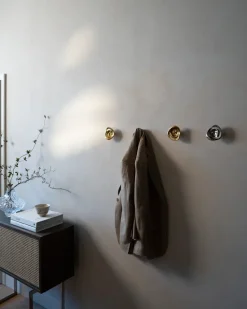 Hein Studio Ripple no. 02 grote knop, Chrome< Haken & Hangers