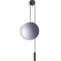 New Works Rise and Shine spiegel, Burned oak-steel weight< Ronde Spiegels|Wandspiegels