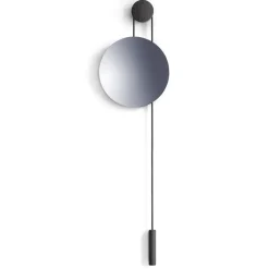 New Works Rise and Shine spiegel, Burned oak-steel weight< Ronde Spiegels|Wandspiegels