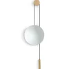 New Works Rise and Shine spiegel, Natural oak-brass weight< Ronde Spiegels|Wandspiegels