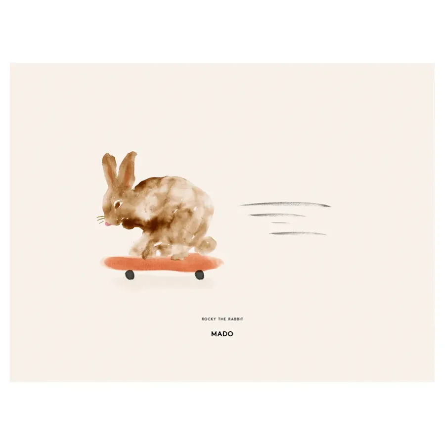 Paper Collective Rocky the Rabbit poster, 30x40 cm< Posters|Kinderkamer Interieuraccessoires